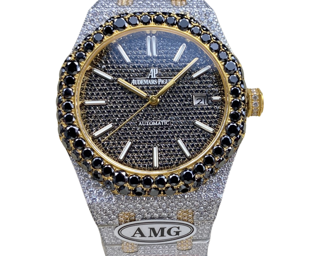 Royal Oak 15400 – Fully Iced Out (Black, Gold & Silver Tones)