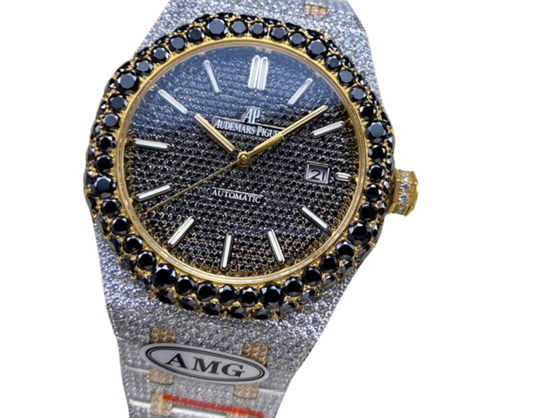 Royal Oak 15400 – Fully Iced Out (Black, Gold & Silver Tones)