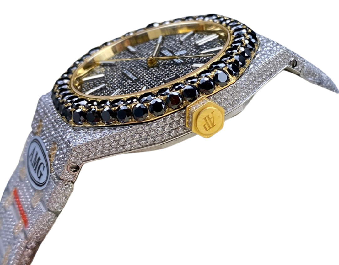 Royal Oak 15400 – Fully Iced Out (Black, Gold & Silver Tones)
