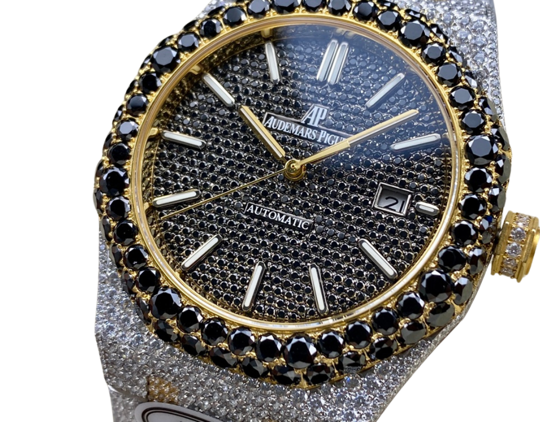 Royal Oak 15400 – Fully Iced Out (Black, Gold & Silver Tones)