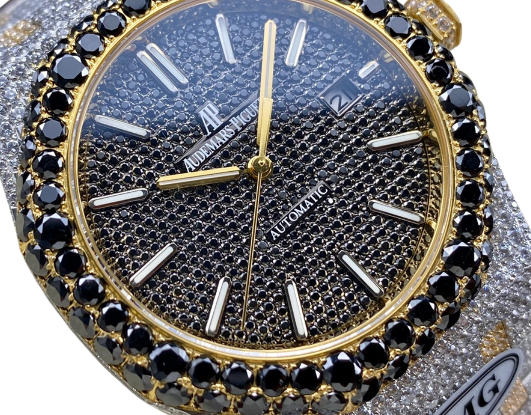 Royal Oak 15400 – Fully Iced Out (Black, Gold & Silver Tones)