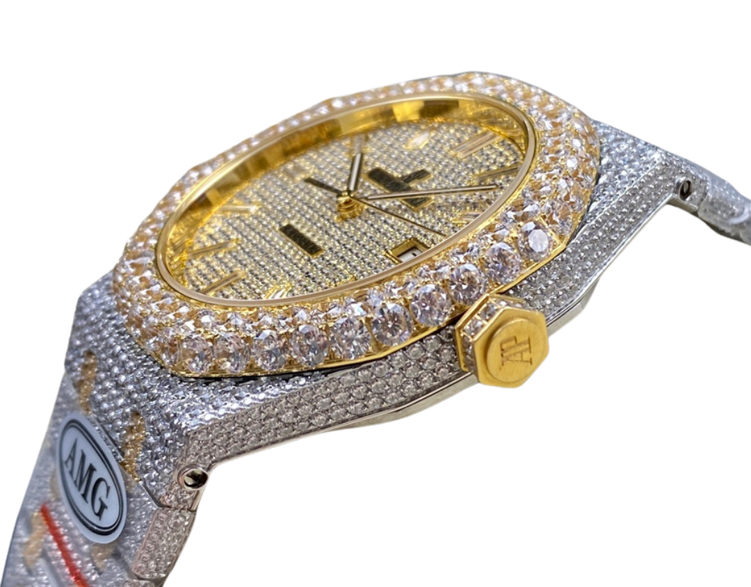 Royal Oak 15400 – Fully Iced Out (Gold & Diamond Silver)