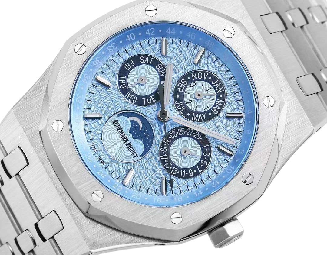 AP Audemars Piguet Royal Oak 26574 / 26606 – Silver and Sky Blue Luxury Edition