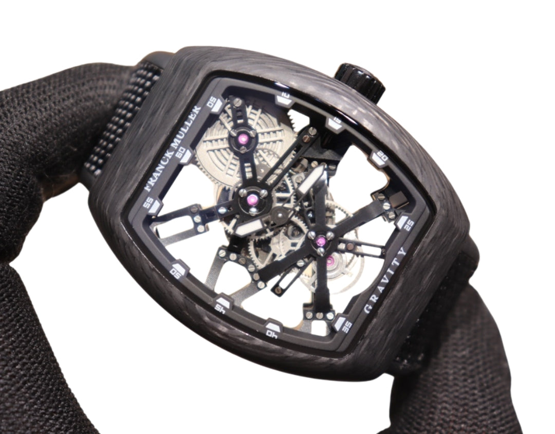 44MM Luminous Hollow-Frame Mechanical Watch – Advanced Fiber Case Design