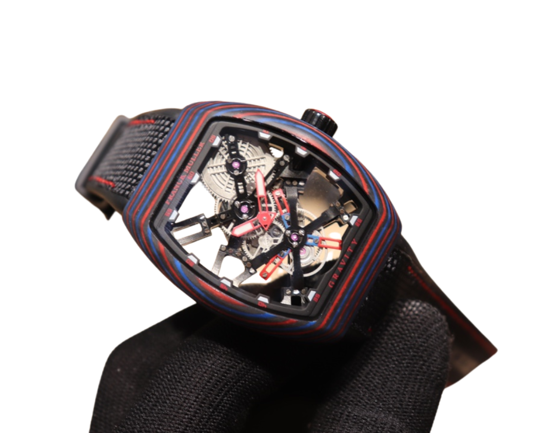 Franck Muller 44MM Vanguard Carbon Gravity Mechanical Watch