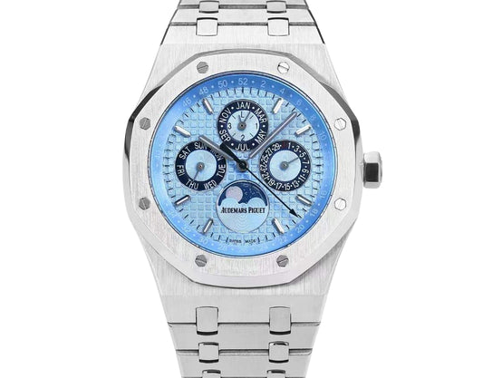 AP Audemars Piguet Royal Oak 26574 / 26606 – Silver and Sky Blue Luxury Edition